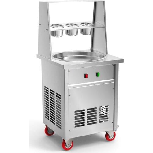 Flat single pan fried ice cream machine ice cream roller