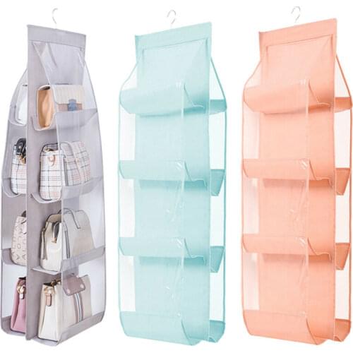 Hanging Handbag Storage Organizer 6/8 Pockets Shelf Bag Storage Holder For Wardrobe Closets