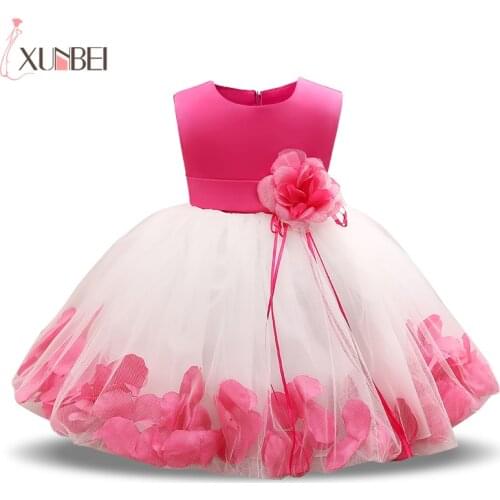 Lovely Ball Gown Short Flower Girl Dresses 2019 Baby Dress Communion Dresses White Kids Prom Dresses Evening Gowns Girls