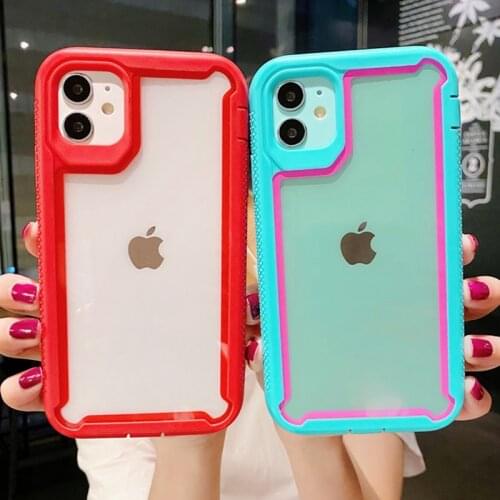For iPhone 12 Pro 11 XR X XS Max 8 7 Plus Shockproof Hybrid Armor Phone Case For iPhone 11 Pro Max 2 in 1 Hard PC TPU Full Cover