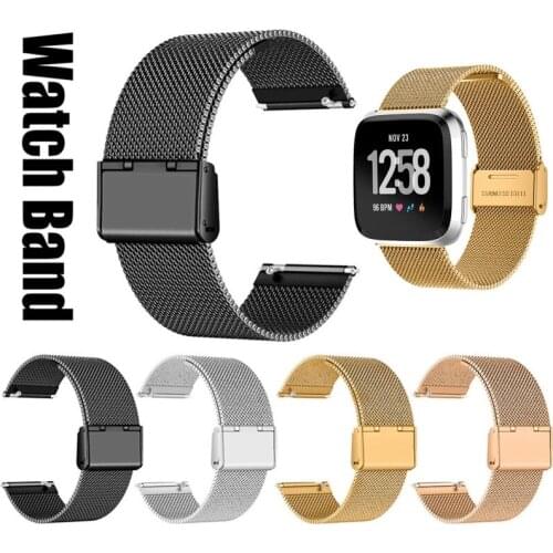 Luxury Stainless Steel Magnetic Milanese Loop Band for Fitbit versa /versa 2/versa 3 Replacement Wristband metal wrist Strap
