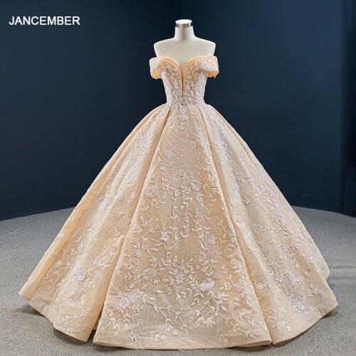 RSM67135 Orange Elegant V-neck Tube Top Banquet Evening Dress Applique Print Pattern Shiny Frill Backless Evening Party Dress