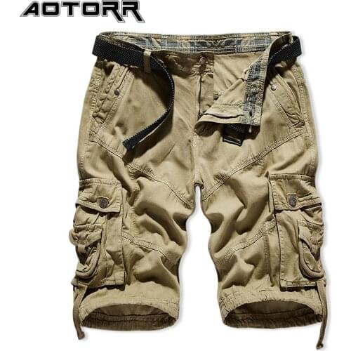 Large Size Summer New Casual Outdoor Military Pocket Cargo Shorts Mens Fashion Twill Cotton Camouflage Shorts Men Shorts