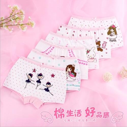 6Pcs/lot Girls Cotton Boxer Briefs Children Panties Girls Boxer Shorts Childrens Panties Kids Underwear For 3-14 Years