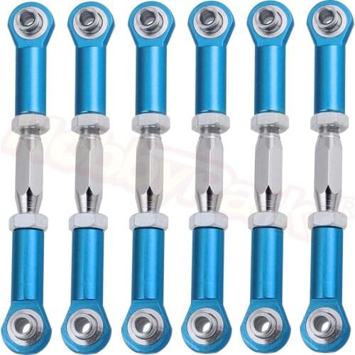 6pcs 166617 106017 106617 Aluminum Turnbuckle Rod Steering Linkage For 1/10 Redcat Volcano EPX Monster Truck HSP 94111 Exceed