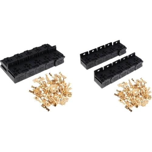 Pack Of 20 5 Pin Relay Socket Holders Connector With Copper Terminals
