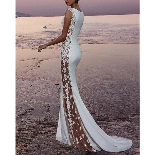 Women Elegant Vestidos Ladies Sexy Lace Patchwork Slim Fit Vogue Dress New Female Party Cocktail Long Dresses Formal Vestido