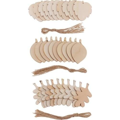 10 Pieces Natural Cutouts Wood Sheet Shapes Slices Pieces Wood