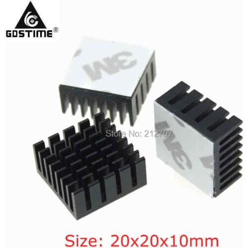 200Pcs Gdstime Extruded Aluminum Heatsink Heat sink 20x20x10mm for Electronic Chip VGA Card