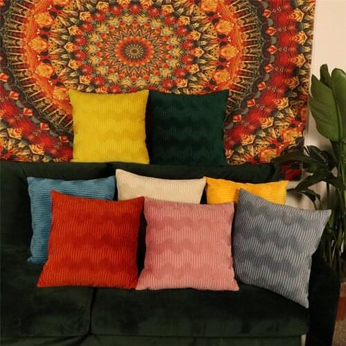 45x45cm Wave crimping Sofa Pillowcase Pink Cushion Cover Throw Pillow Case Home Sofa Bed Chair Decoration 17.72x 17.72inch