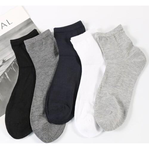 5 Pairs/Lot Japanese Harajuku Men Thin Bamboo Fiber Moisture Wicking Crew Socks Male Solid Black Sports Business meia Calze Uomo