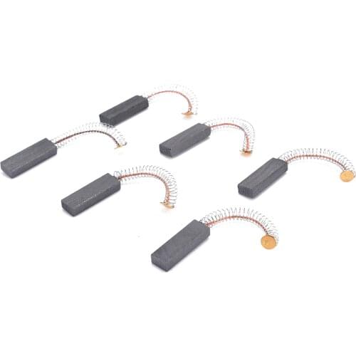 6PCS Copper Electric Drill Motor Carbon Brushes with Spring Spare for Rotating Machinery Fixing Parts 30mm X 11mm X 6mm