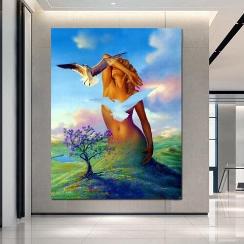 Diamond Painting Landscape Cross Stitch 5D Diamond Embroidery abstract woman Rhinestones Art Bead Picture Kits Home Decor