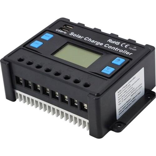 50A 12V 24V Auto Solar PV System Battery Charger LCD PWM Solar Charge Controller