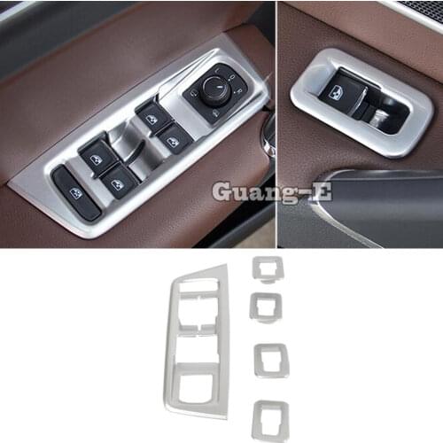 Car Door Window Glass Inner Panel Armrest Lift Switch Button Trim Frame 4pcs For VW Volkswagen Touran L 2016 2017 2018 2019
