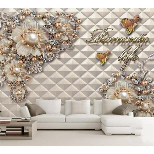Beibehang High-end custom fashion exquisite jewelry flowers living room bedroom TV background wall home decoration painting