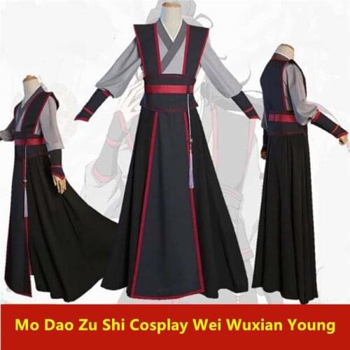 FREE shipping Mo Dao Zu Shi Cosplay Wig shoes Wei Wuxian Young Grandmaster of Demonic Cultivation Costume Men Anime Wei wuxian