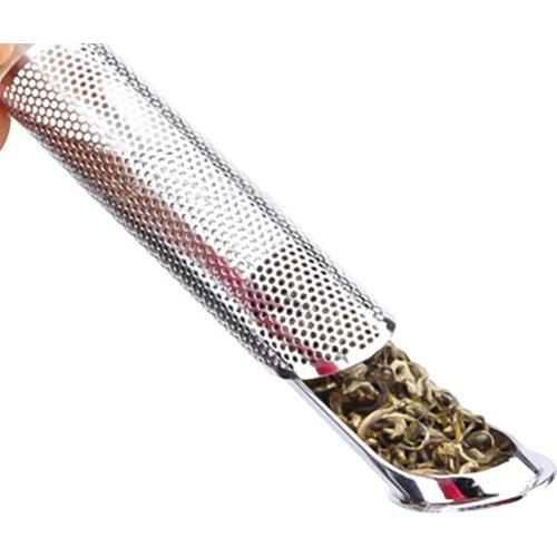 NEW Pipe-Shaped Tea Strainer Tea Filter 304 Stainless Steel Creative Tea Leak Curved Handle Hanging Cup Type Tea Strainer