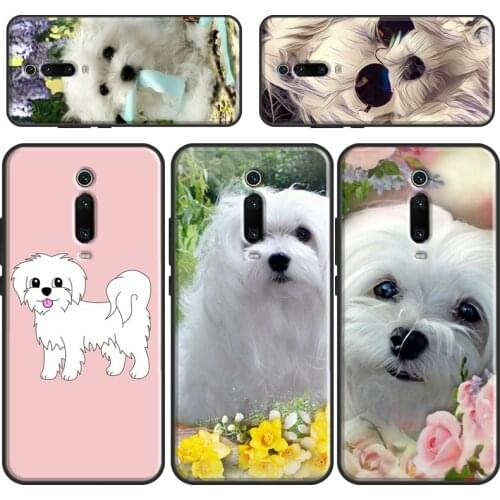 Cartoon Maltese Dog Phone Case For Xiaomi Mi 11 Lite Ultra 9 10 9T 10T Pro POCO M3 Pro F2 F3 POCO X3 Pro Cover