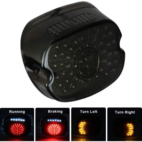Custom Dynamics Harley Tail Light LED License Running Tail Brake Turning Light with Smoked Lens for Sportster Glides Road King