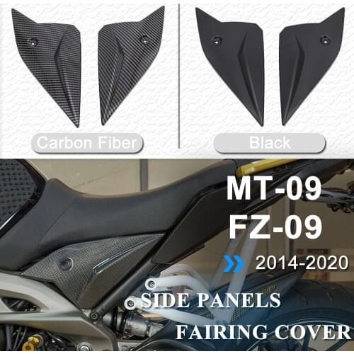 For Yamaha MT09 MT 09 FZ09 FZ 09 2014-2020 Carbon Fiber and Black Side Panels Cover Fairing Cowling Plate Covers Motorcycle 2019