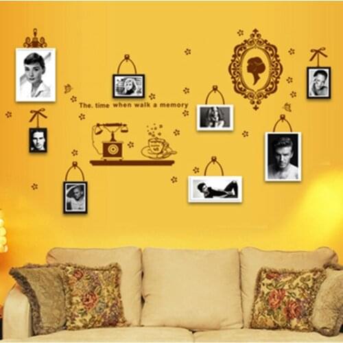 Photo Wall Combo Sticker with Flower Photo Frame Memory Wall Stickers Living Room Bedroom Wall Decals Home Decor Poster Y6033