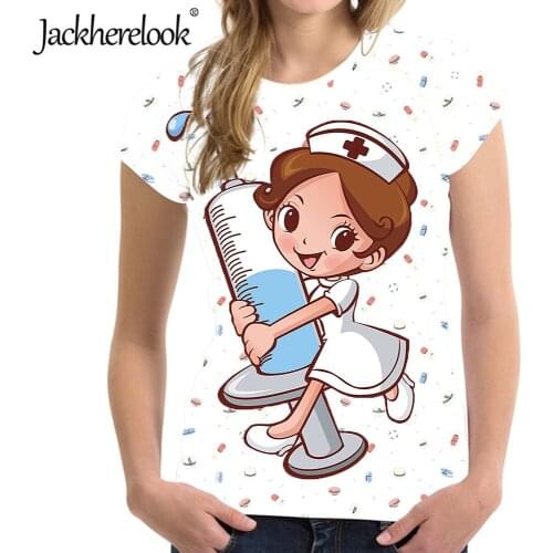 Jackherelook Harajuku T-Shirt Cute Nursing Cartoon Fairy Print Summer Korean Streetwear Women Summer O-neck Woman Clothing Mujer