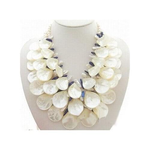 Fine jewelry 50"11-12 mm Gray Coin Freshwater Pearl Necklace free shipping