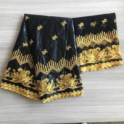 Black Color High Quality Bazin Riche Lace Brode Fabrics With Beads African Nigerian Women Wedding Embroidery Basin Lace Material