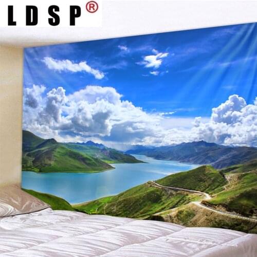 LDSP Sky Mountain Natural Landscape Tapestry Hanging Covering Rugs Background Cloth Beach Mat Blanket Art Bedroom Home Decor