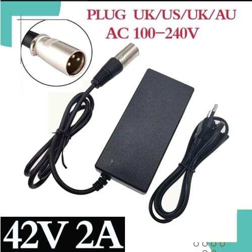 42V 2A E-bike Lithium Battery Charger for 36V 10S electric bike lithium battery XLR Plug Input 100-240V free shipping
