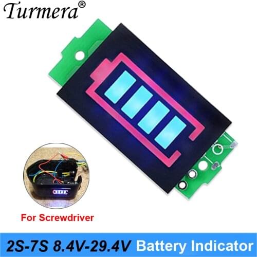 Lithium Battery 2S 8.4V 3S 12.6V 4S 16.8V 5S 21V 6S 25.2V 2 to 7 Series Battery indicator Capacity Module for shura screwdriver