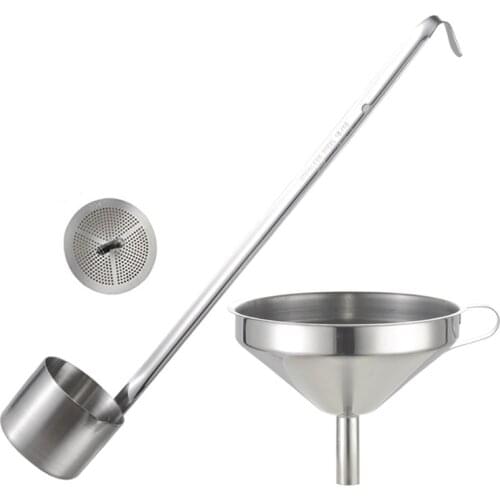 304 Stainless Steel Wine Measuring Cup Sets For Sauce Oil Coffee Beer Scoop Ladle Spoon with Hook Kitchen Bar Measuring Tools