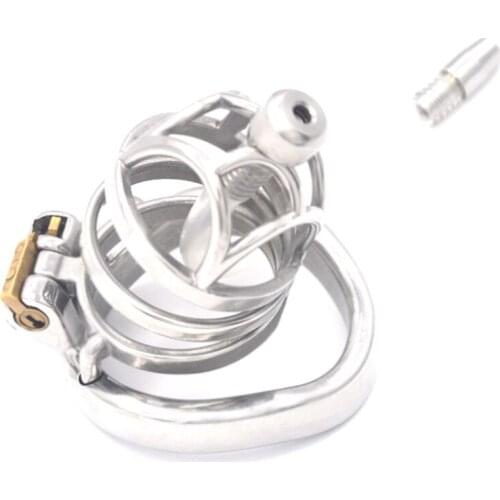 Penis Imprisonment Stainless Steel Restraints Penis Cock Cage Male Chastity Device for Men Bondage Cockrings Adult Game G7-245B