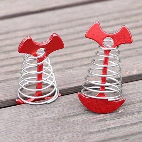 Deck Plank Board Tent Stakes Aluminum Spring Anchor Fishbone Cord Adjuster Tent Pegs for Outdoor Camping Hiking