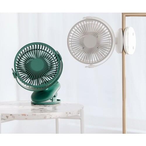 Portable USB Table Fan Clip-on Type Rechargeable Mini Desk Fan 360 Degree Rotation Adjustable Air Cooler Mini Desk USB Fan