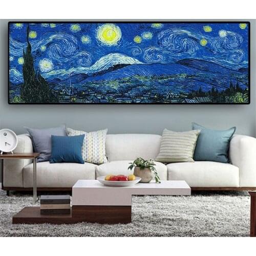 Large Szie Van Gogh Famous Art Paintings on The Wall Wheat Fields Starry Night Wall Cuadros Pictures for Modern Home Decoration