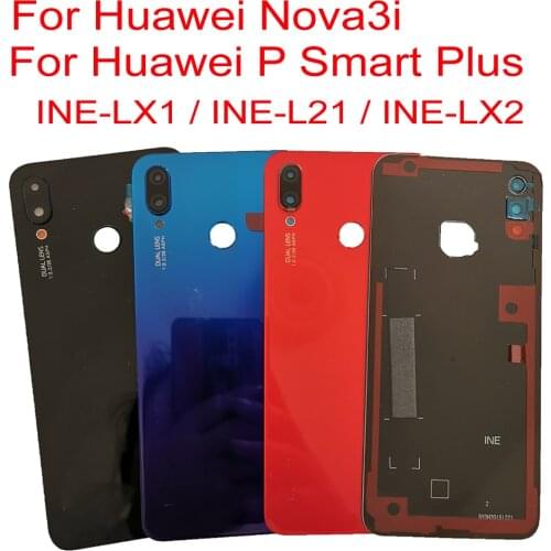 Original Glass Rear Cover For Huawei Nova 3i Nova3i P Smart+ ( P Smart Plus ) INE-LX1 Back Battery Cover Case Housing Door