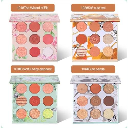 Forest Story Eyeshadow Palette Soft Waxy Easy Color Pearly Polarized Shiny Pieces Peach Orange Brown Earth Color Eye Makeup TSLM