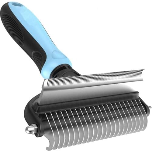 Pet Neat Dog Brush and Cat Brush 2 Sided Pet Grooming Tool for Deshedding Mats Tangles Removing No More Nasty and Flying Hair