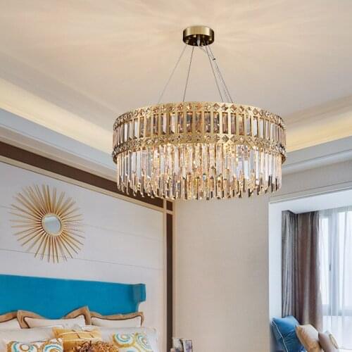 Modern Crystal Chandelier For Dining Room Luxury Kitchen Island Gold Light Fixture classic Round/ Oval Lamps High Quality
