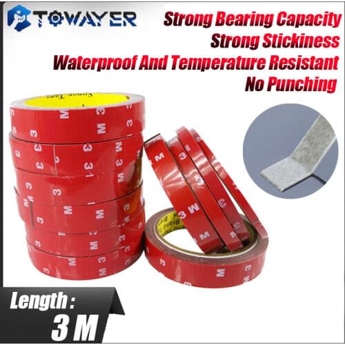 Towayer 1pcs 0.5mm-2mm thickness Super Strong Double side Adhesive foam Tape for Mounting Fixing Pad Sticky