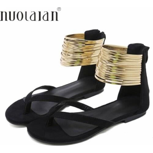 Women Summer Casual Flat Sandals Gladiator Flip Flops Ankle Strap Women Sandals 2019 New Summer Women Shoes