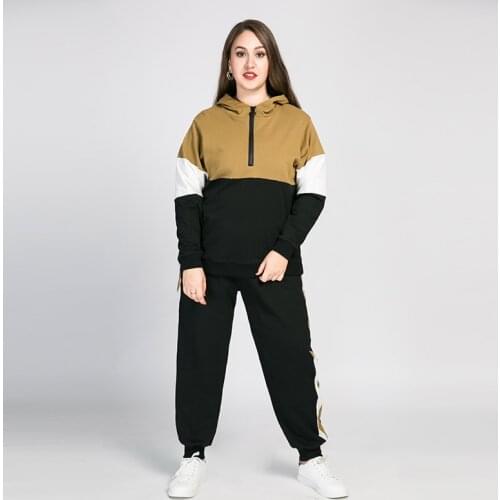 Autumn Tracksuits Set Women Long Sleeve Half Zipper Hooded Sweatshirt + Striped Long Trousers Two Piece Sets Woman Suits T2209