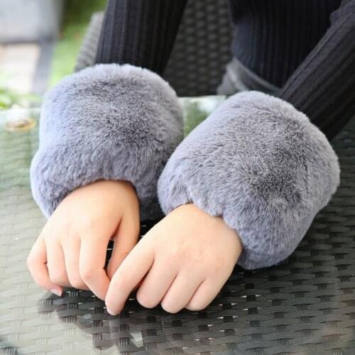 100% real rabbit fur new cuff winter ladies arm fashion warm down coat windproof cuff bracelet multiple colors