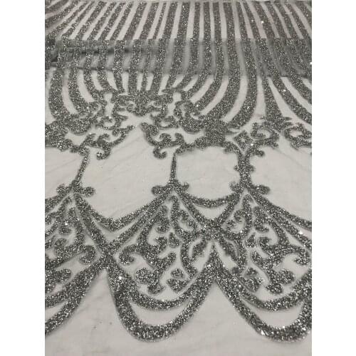 Glitter glued sparkle tulle mesh lace fabric 5yards L-393 for evening dress/fashion show