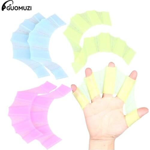 1 Pair Hot Sale Unisex Frog Type Silicone Girdles Swimming Hand Fins Flippers Palm Finger Webbed Gloves Paddle Water Sports