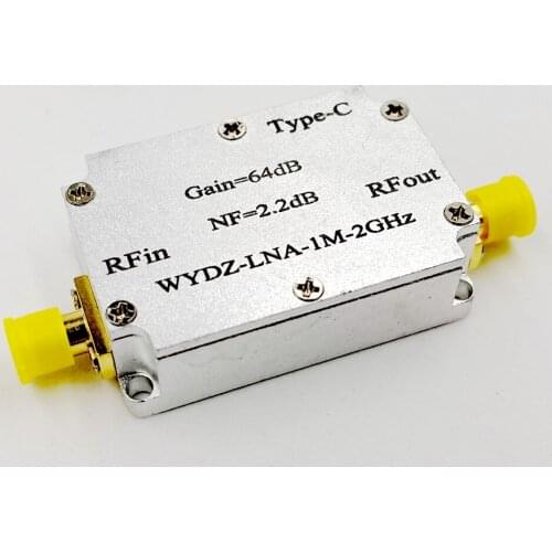 1PC RF signal amplifier Low noise amplifier 1M-2GHz Noise 2.2dB 64DB LNA
