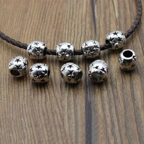 10pcs/lot 10mm Metal Tube Spacer Beads Antique Silver Loose Spacer Beads for Jewelry Making Bracelet DIY Handmade Craft Z1232