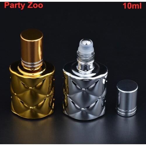 100 X10ml Diamond Shape Refillable Roller-On Essential Oils Bottles UV Glass Perfume Bottle Empty Cosmetic Container Package Jar